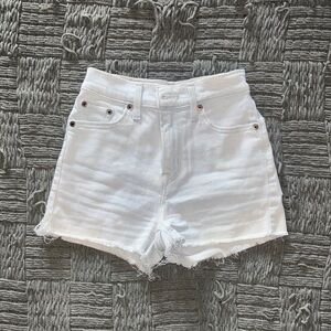 Levi's High-Waist White Denim Shorts